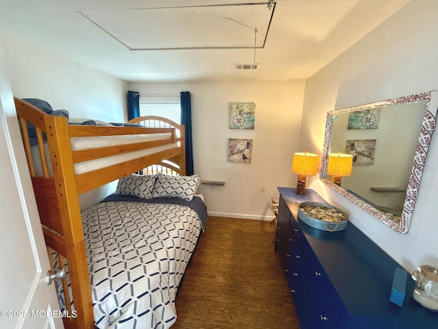 57 Albert Dr, Beach Haven West, NJ 08050 - bedroom with dark wood-type flooring and attic access