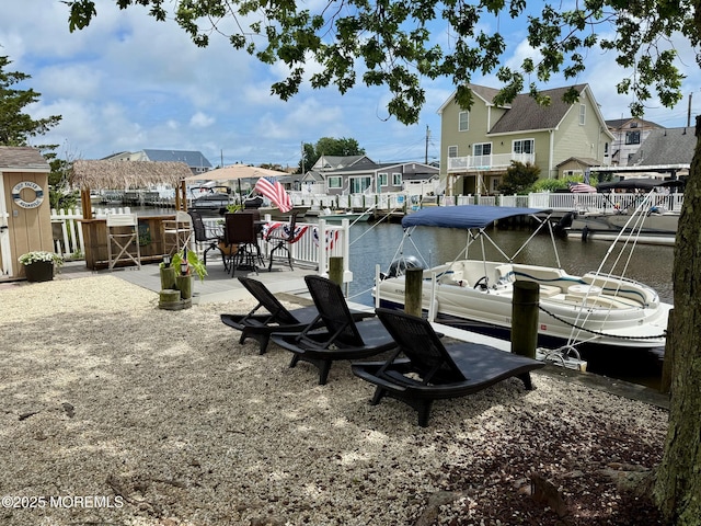 57 Albert Dr, Beach Haven West, NJ 08050 - dock featuring a residential view and a water view