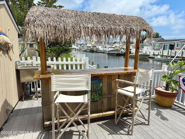 57 Albert Dr, Beach Haven West, NJ 08050 - wooden deck with a water view