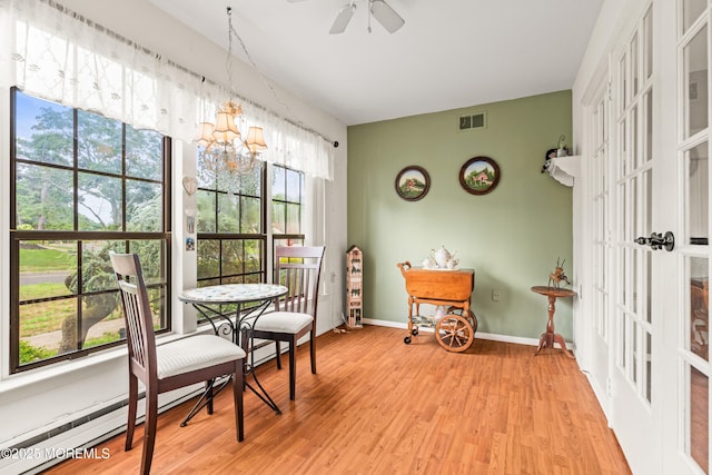 628A Stamford Ct, Manchester, NJ 08759 - dining area featuring light wood finished floors and a ceiling fan