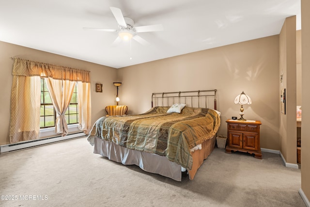 628A Stamford Ct, Manchester, NJ 08759 - carpeted bedroom featuring baseboard heating and a ceiling fan