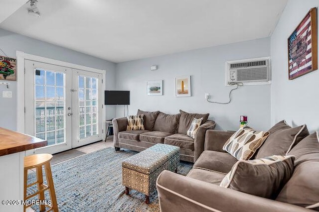 202 Lincoln Ave Unit C5, Seaside Heights, NJ 08751 - living room featuring an AC wall unit and french doors