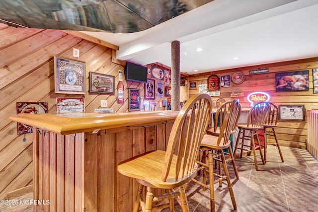 16 Bridge Ct, Jackson, NJ 08527 - indoor dry bar with wood walls and recessed lighting