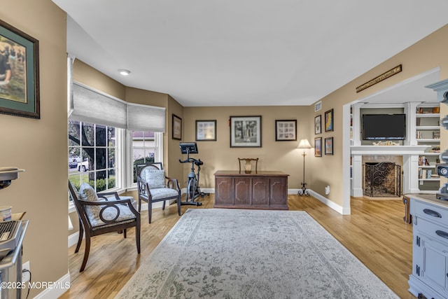 16 Bridge Ct, Jackson, NJ 08527 - living area with a fireplace and light wood finished floors