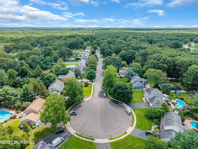 16 Bridge Ct, Jackson, NJ 08527 - aerial view of residential area featuring a heavily wooded area and a pool area