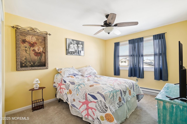 8 S Boston Dr, Little Egg Harbor, NJ 08087 - carpeted bedroom featuring a baseboard heating unit and ceiling fan