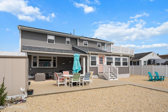8 S Boston Dr, Little Egg Harbor, NJ 08087 - back of property with a balcony, a patio, and an outdoor living space