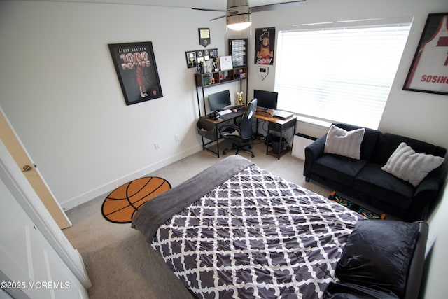 102 Pilot St, Marlboro, NJ 07746 - living room with carpet, an office area, and a ceiling fan