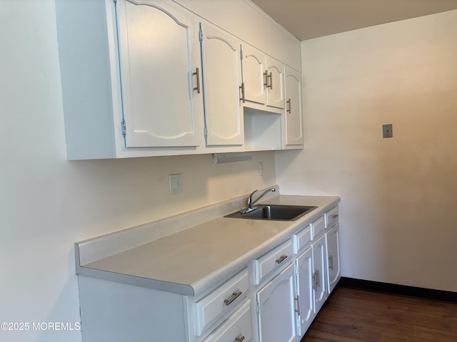 21 Yorkshire Ct Unit A, Manchester, NJ 08759 - kitchen featuring white cabinets, dark wood-style flooring, and light countertops