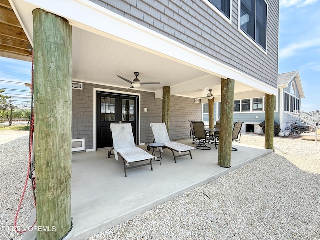 3365 Heron Ln, Lavallette, NJ 08735 - view of patio with a ceiling fan and outdoor dining area