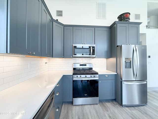 3365 Heron Ln, Lavallette, NJ 08735 - kitchen featuring stainless steel appliances, light wood-style floors, and tasteful backsplash