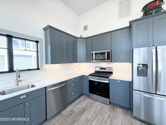 3365 Heron Ln, Lavallette, NJ 08735 - kitchen with appliances with stainless steel finishes, light wood finished floors, light countertops, and backsplash