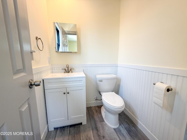 3365 Heron Ln, Lavallette, NJ 08735 - bathroom with wood finished floors, a wainscoted wall, and vanity