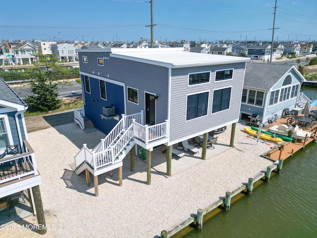 3365 Heron Ln, Lavallette, NJ 08735 - back of house featuring stairs, a residential view, and a deck