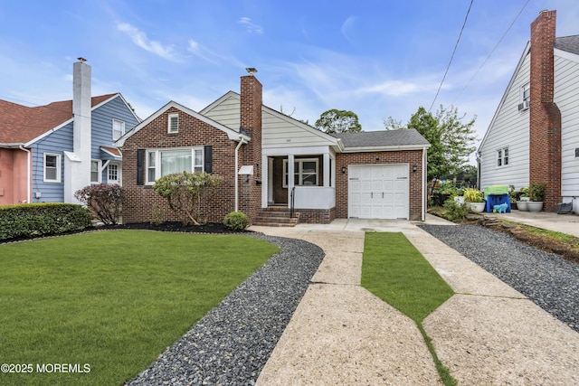 292 Washington Rd, Sayreville, NJ 08872 - view of front of home featuring driveway, brick siding, a front yard, and a garage