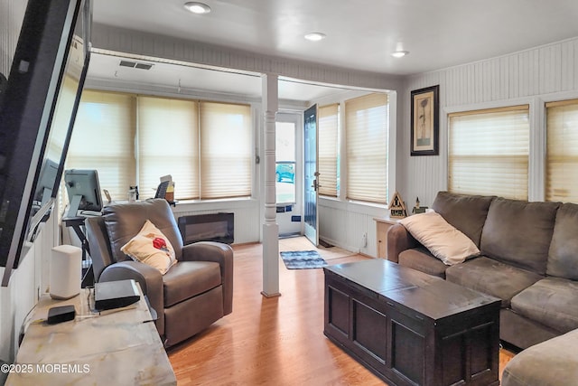 36 W Point Pleasant Ave, Ocean Gate, NJ 08740 - living area featuring light wood-style floors and recessed lighting