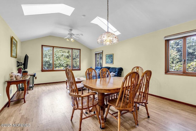 53 Edison Ave, Tinton Falls, NJ 07724 - dining space featuring a skylight, light wood-style floors, healthy amount of natural light, and lofted ceiling