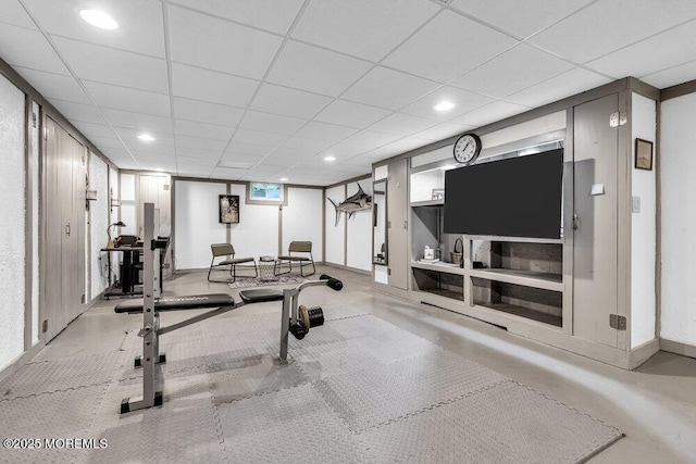 53 Edison Ave, Tinton Falls, NJ 07724 - workout room featuring recessed lighting and a paneled ceiling