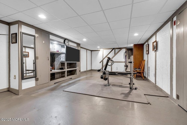 53 Edison Ave, Tinton Falls, NJ 07724 - workout area with a drop ceiling and recessed lighting