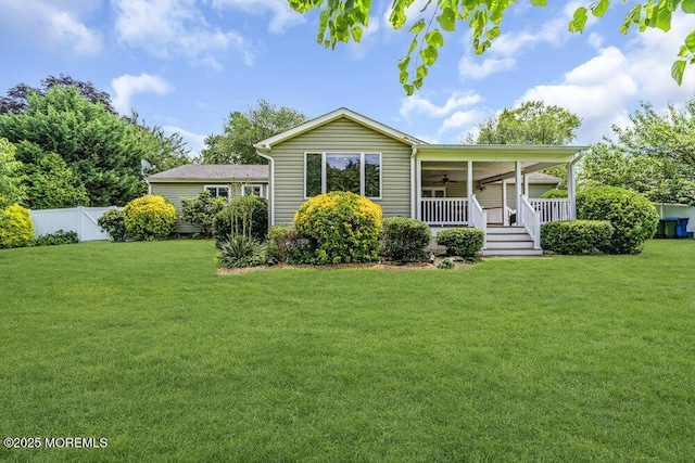 53 Edison Ave, Tinton Falls, NJ 07724 - view of front of home featuring ceiling fan and covered porch