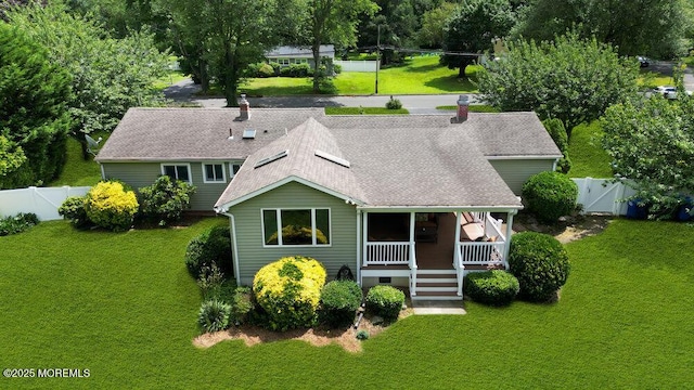 53 Edison Ave, Tinton Falls, NJ 07724 - view of front facade with a gate, a fenced backyard, roof with shingles, and covered porch