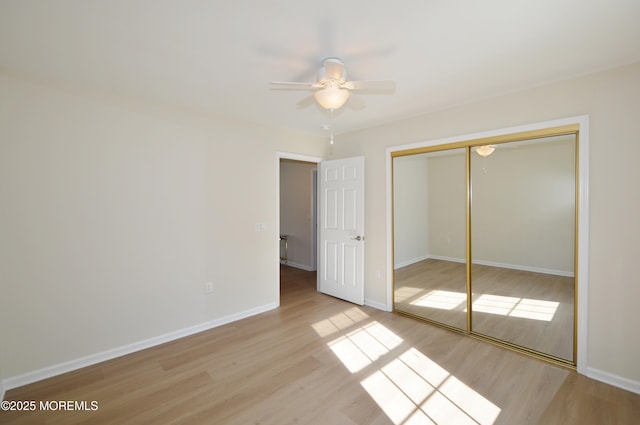 3229 Flagstone Ct, Toms River, NJ 08755 - unfurnished bedroom with light wood finished floors, a closet, and a ceiling fan