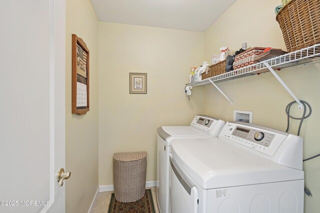 21 Orchid Ln, Barnegat, NJ 08005 - laundry room featuring washing machine and dryer and baseboards