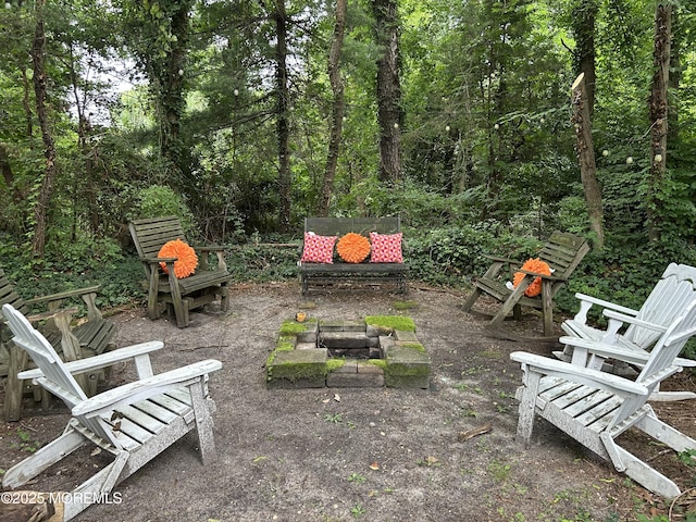 357 Boland Ave, Brick, NJ 08724 - view of patio featuring an outdoor fire pit