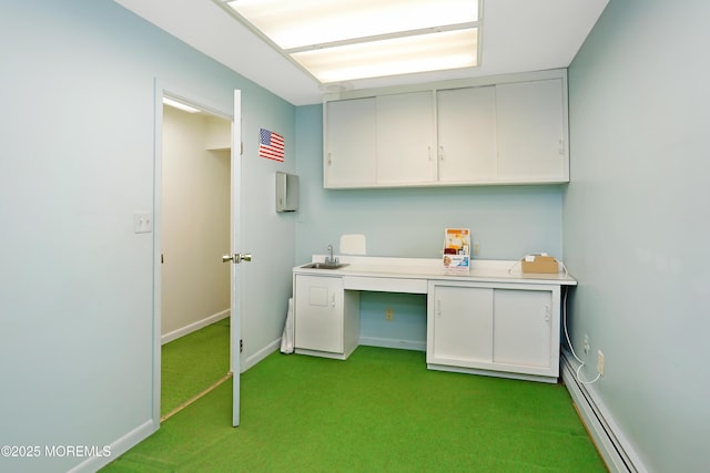 4 Dawn Way, Aberdeen, NJ 07747 - carpeted office featuring baseboard heating and built in desk
