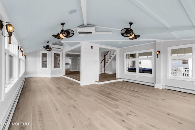 900 Ocean Ave, Bradley Beach, NJ 07720 - unfurnished sunroom with baseboard heating and a wall mounted AC
