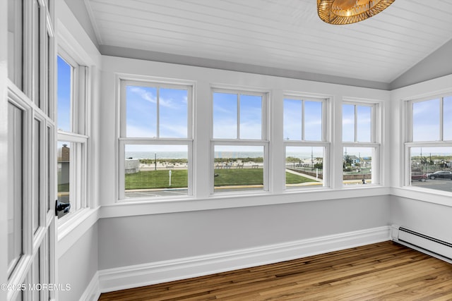 900 Ocean Ave, Bradley Beach, NJ 07720 - unfurnished sunroom featuring vaulted ceiling and a baseboard heating unit