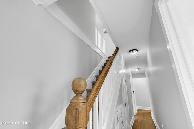 900 Ocean Ave, Bradley Beach, NJ 07720 - stairs featuring baseboards and wood finished floors