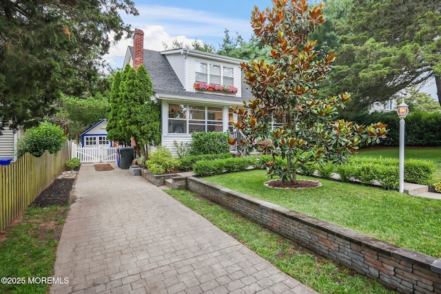 51 Burdge Ave, Brick, NJ 08724 - bungalow-style house with a chimney, driveway, a shingled roof, and a gate