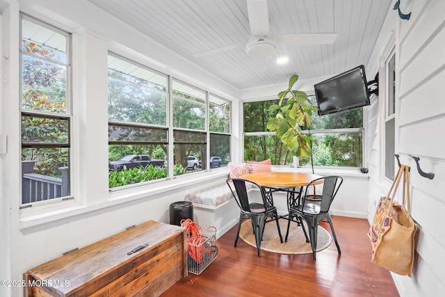 51 Burdge Ave, Brick, NJ 08724 - sunroom with a ceiling fan and outdoor dining space