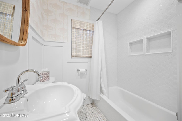 51 Burdge Ave, Brick, NJ 08724 - full bathroom with shower / bath combo and a decorative wall