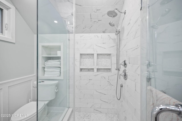51 Burdge Ave, Brick, NJ 08724 - bathroom with a stall shower and wainscoting