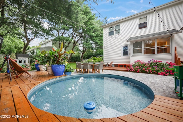 51 Burdge Ave, Brick, NJ 08724 - view of swimming pool featuring a wooden deck and outdoor dining space