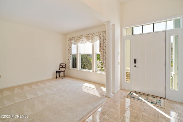 98 Mirage Blvd, Barnegat, NJ 08005 - entryway featuring decorative columns and tile patterned flooring