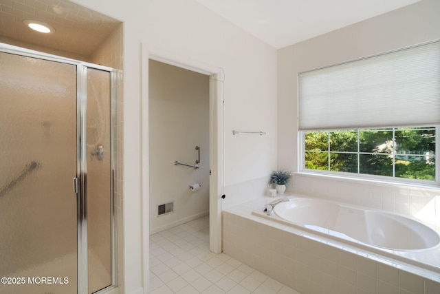 98 Mirage Blvd, Barnegat, NJ 08005 - bathroom featuring tile patterned floors, a garden tub, and a shower stall