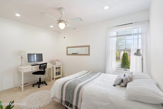 15 Tanglewood Dr, Barnegat, NJ 08005 - bedroom featuring carpet, recessed lighting, a desk, and ceiling fan