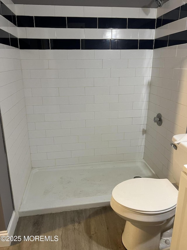 6D Potomac Ln, Manchester, NJ 08759 - bathroom with wood finished floors and a shower stall