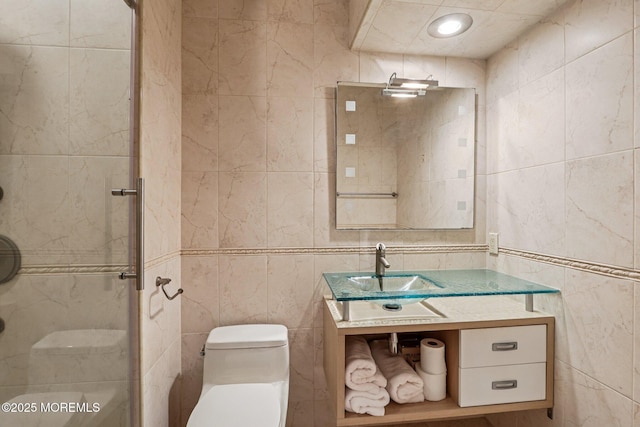 149 Jefferson Dr, Ocean Twp, NJ 07712 - bathroom with tile walls and vanity