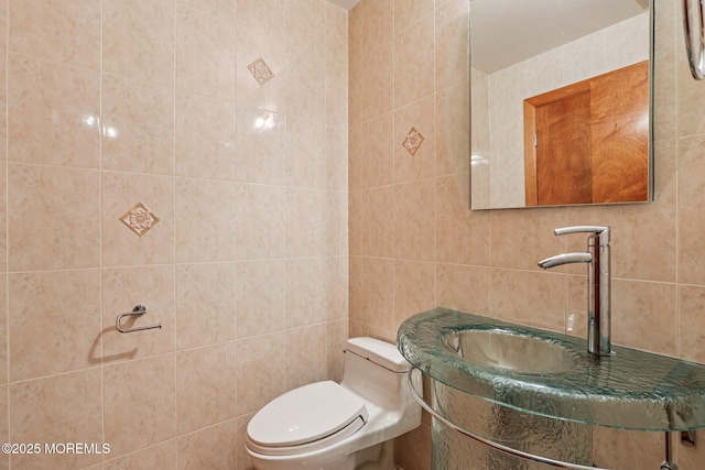 149 Jefferson Dr, Ocean Twp, NJ 07712 - half bathroom with tile walls and toilet