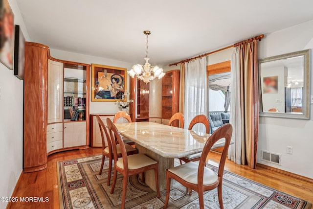 149 Jefferson Dr, Ocean Twp, NJ 07712 - dining area featuring a chandelier and light wood finished floors