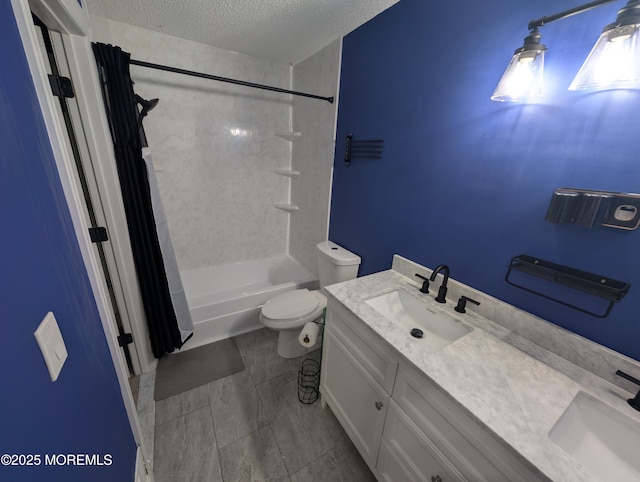 101 Begonia Ct, Jackson, NJ 08527 - full bathroom featuring a textured ceiling, shower / tub combo, and double vanity