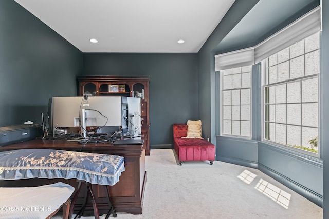 1 Hopkinson Ct, Marlboro, NJ 07746 - carpeted home office with baseboards and recessed lighting