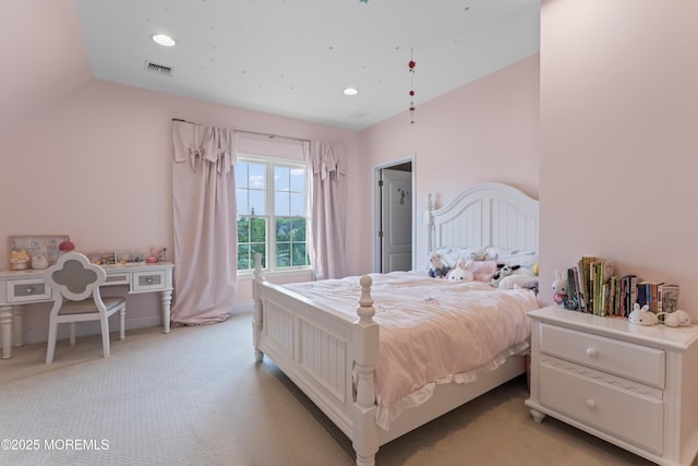 1 Hopkinson Ct, Marlboro, NJ 07746 - bedroom with light carpet, vaulted ceiling, and recessed lighting