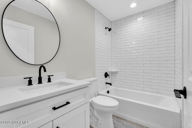 629 Monmouth Ave, Toms River, NJ 08757 - bathroom with vanity, bathtub / shower combination, and recessed lighting