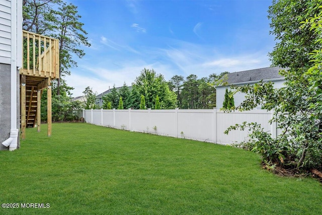 629 Monmouth Ave, Toms River, NJ 08757 - fenced backyard featuring stairs and a wooden deck