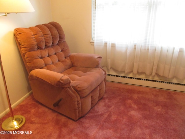 496A Thornbury Ct, Lakewood, NJ 08701 - living area featuring baseboard heating and carpet flooring